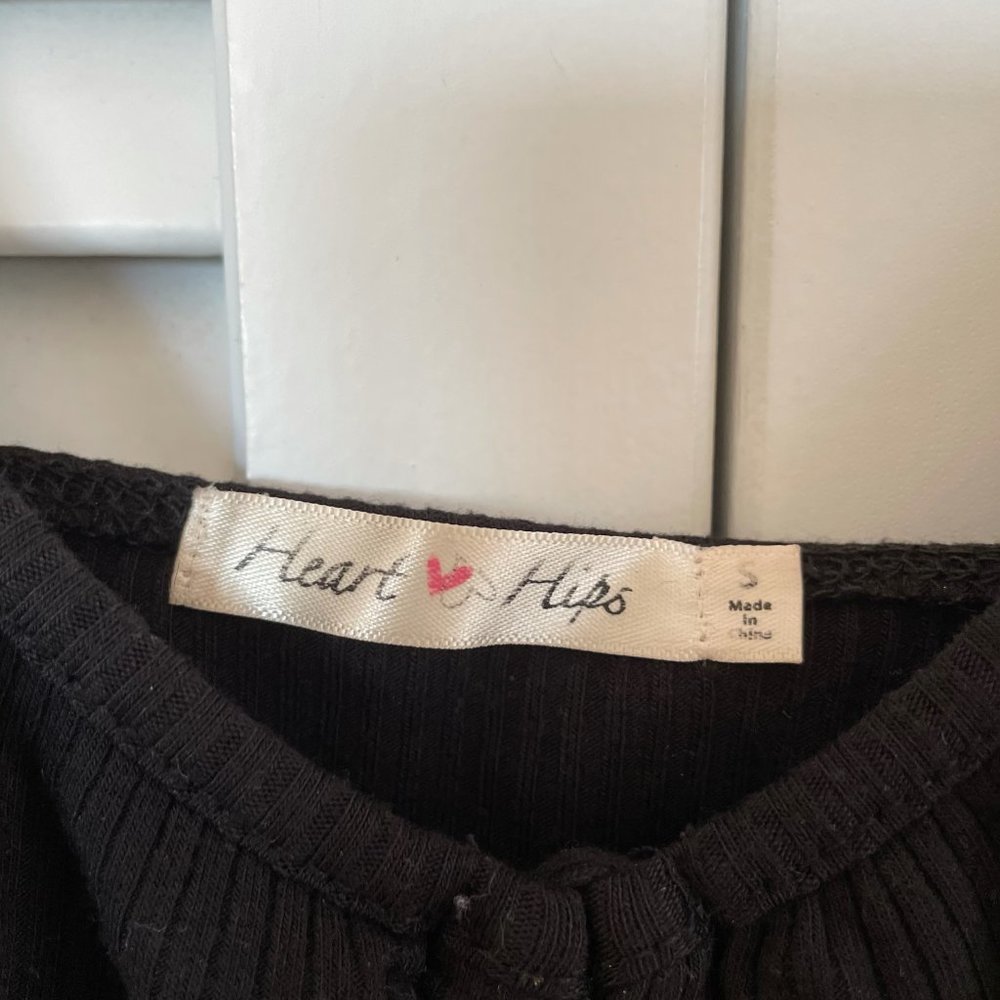 Black Ruche Tank Top Size S - Picture 3 of 3